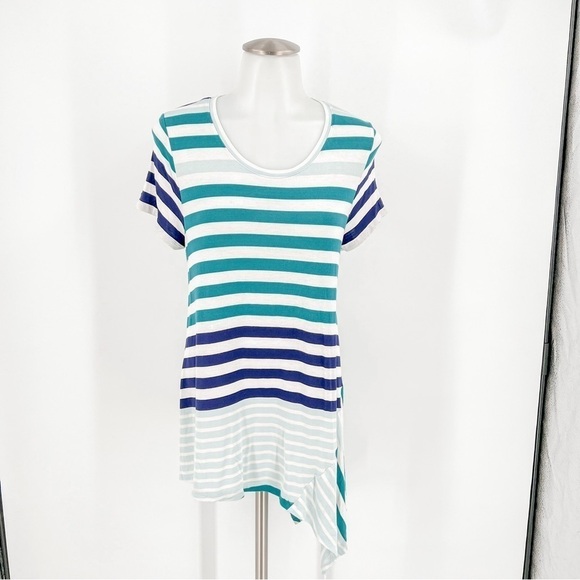 Anthropologie | Asymmetrical Striped Tee Shirt - Picture 2 of 5